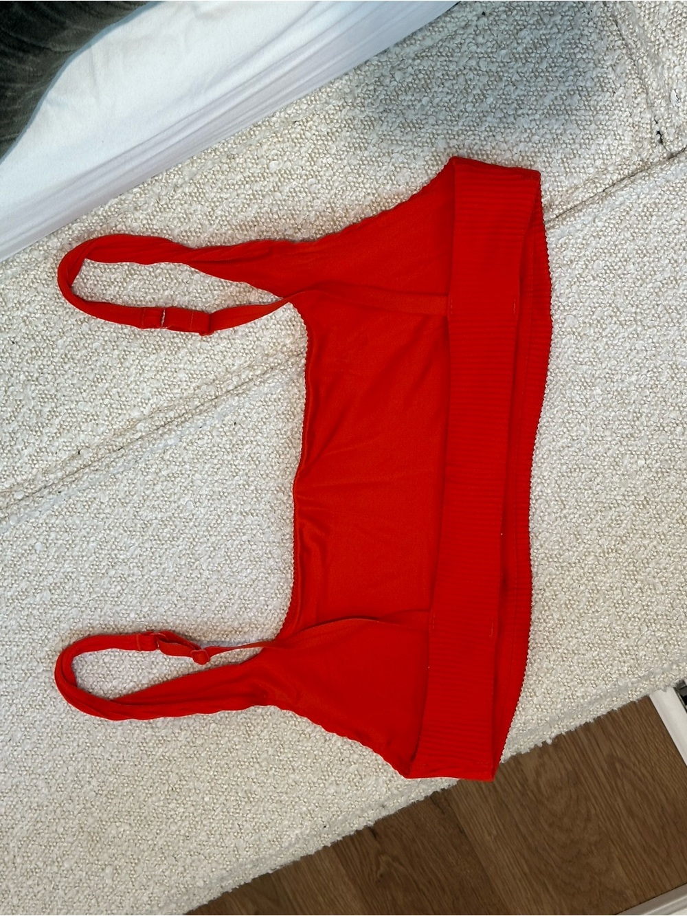 COS Red Ribbed Square-Neck Bikini Top - Picture 4 of 4